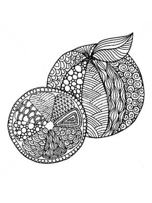 Раскраски Апельсин Антистресс