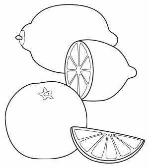Раскраска Лимон и апельсин