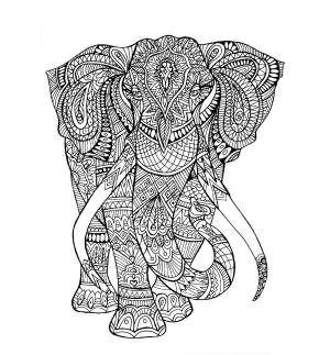 Раскраска антистресс слон