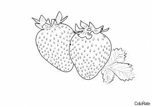 Раскраска Две симпатичных клубнички
