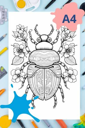 Раскраска антистресс Жук