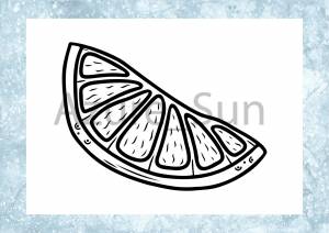 Раскраска для детей Долька лимона  апельсина