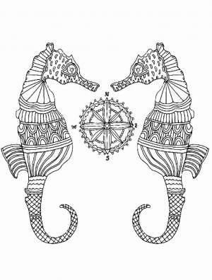 Раскраски Морской конек Aнтистресс