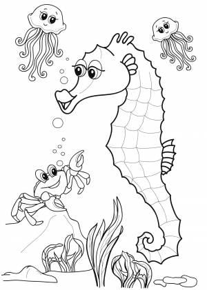 Раскраска Морской конек и его друзья