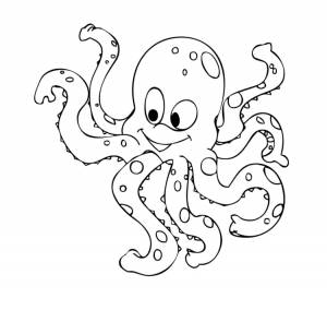 Осьминог раскраска для детей