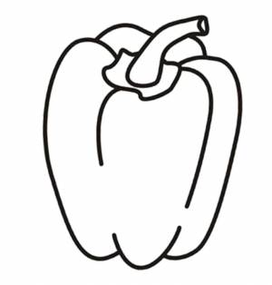 Раскраски перец, Раскраска Болгарский перец овощи