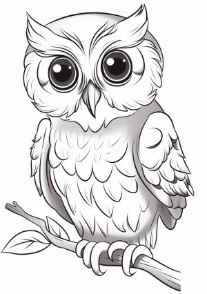 Раскраска сова, фн
