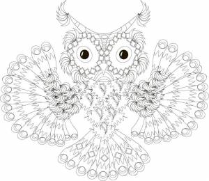 Раскраски Антистресс, Раскраска Сова раскраски антистресс