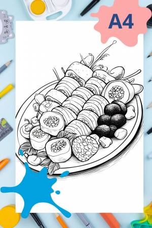 Раскраска антистресс Суши