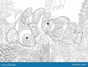 Мир Zentangle стзованный подводный Иллюстрация вектора