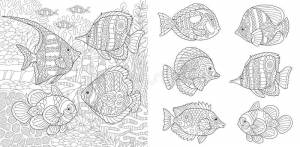 Рыбы Zentangle тропические иллюстрация вектора