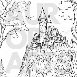 Раскраска «Волшебный замок» для печати