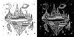 Гарри поттер замок раскраска