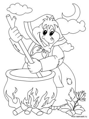 Раскраска Бабы Яги