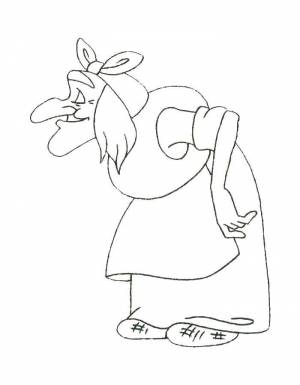 Раскраски бабы, Раскраска Контур бабы яги баба яга