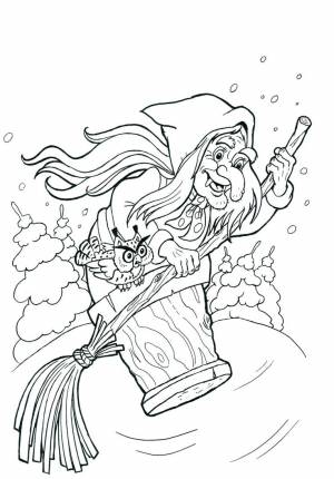 баба яга раскраска