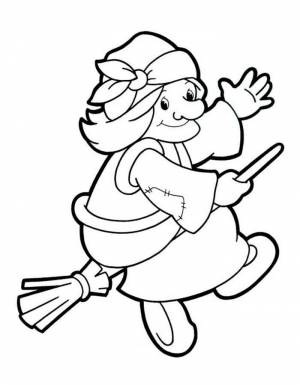 Раскраска Баба Яга