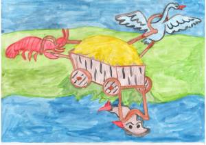 Рисунок лебедь рак и щука