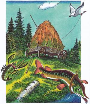 Басня Лебедь, Рак и Щука