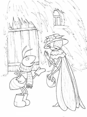 Раскраска Басни Крылова  картинку для девочек