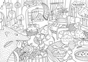 Волк и семеро козлят», гигантская раскраска 85 см