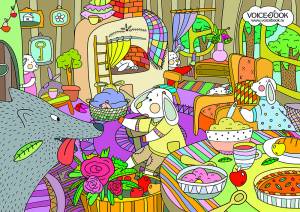 Подсказка для раскраски Волк и семеро козлят