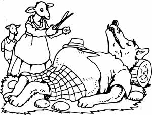 Раскраски волк и семеро козлят