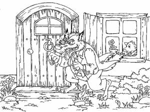 Раскраска Волк и семеро козлят 9