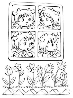 Раскраска Волк и семеро козлят 12