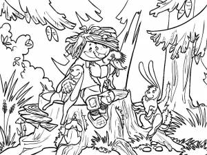 Раскраски волк, Раскраска Волк и семеро козлят Сказки