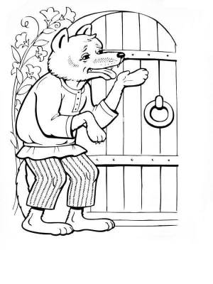 Раскраски волк и семеро