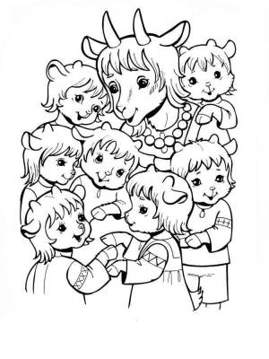 Раскраски Волк и 7 козлят