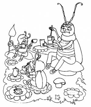 Раскраска Муха Цокотуха