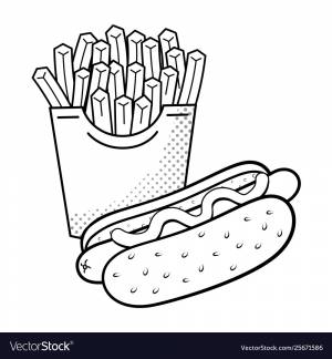 Рисунок картошка фри карандашом