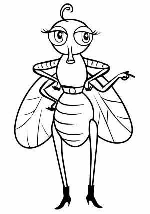 Муха цокотуха раскраска для детей