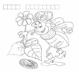 Раскраска Муха Цокотуха  и