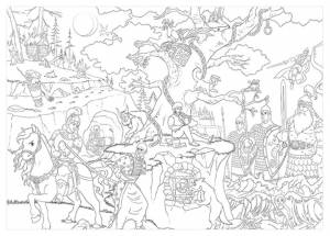 Раскраска-плакат Hatber Сказки Пушкина А2