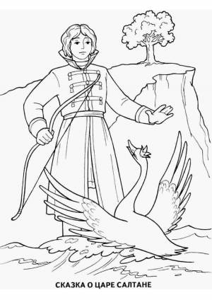 Раскраска пушкин сказки