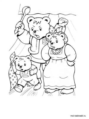 Раскраска Три медведя