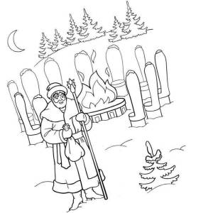 Раскраски 12 месяцев сказка