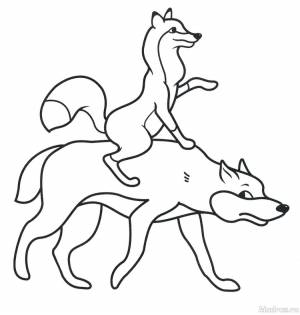 Лисичка сестричка и волк раскраска