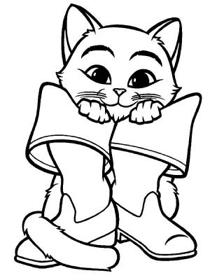 Рисунки для срисовки кот в сапогах