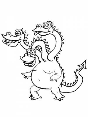 Раскраска Змей Горыныч картинка на листе