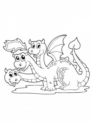 Раскраска Змей Горыныч картинка для девочек