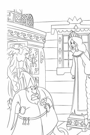 Раскраска Добрыня Никитич и Змей Горыныч 5