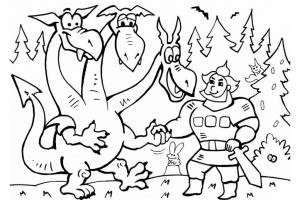 Раскраска Добрыня Никитич и Змей Горыныч 16