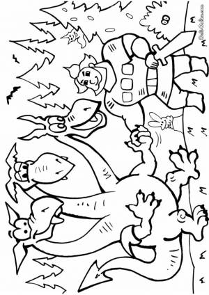 Раскраска Змей-Горыныч и Добрыня Никитич