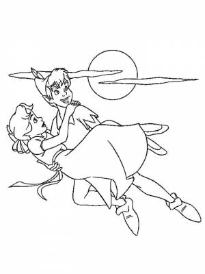 Раскраска Питер Пэн  листе  для девочек