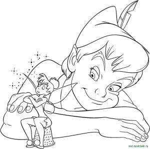 Раскраски Раскраска Питер пэн и динь динь Персонажи из мультфильма Персонаж из мультфильма