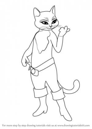 Киса мягколапка раскраска